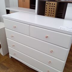 ★ジモティ割あり★  チェスト ホワイト H84×D40×W10...