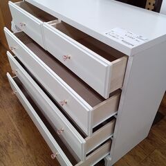 ★ジモティ割あり★  チェスト ホワイト H84×D40×W100 クリーニング済み MT900の画像