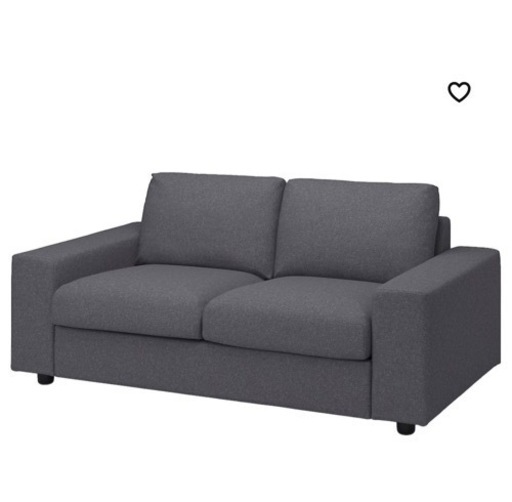 IKEA 2人掛けソファ　グレー※カバー洗濯可能
