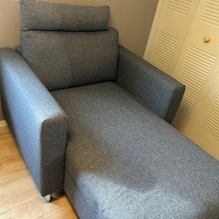 IKEA　3人掛けソファ　グレー※カバー洗濯可の画像