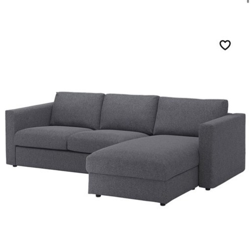 IKEA　3人掛けソファ　グレー※カバー洗濯可