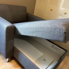 IKEA　3人掛けソファ　グレー※カバー洗濯可の画像