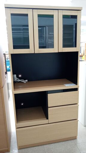 ★ジモティ割あり★  レンジボード ナチュラル H183×D46×W89 クリーニング済み TJ4995
