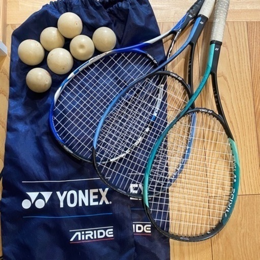 7点セット❗️YONEX NANO FORCE 靴ありソフトテニス用ラケット3本 軟式 袋付き