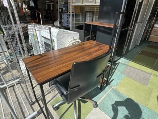 【リサイクルサービス八光】シェルフ付パソコンデスクセット