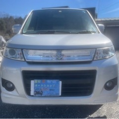 AA評価4点 走行8万キロ スズキ ワゴンRスティングレーT ターボ 車検2年付★支払総額18.5万円★修復歴なし 機関良好 パドルシフト スマートキー 内装良好！長く乗れる一台です！の画像