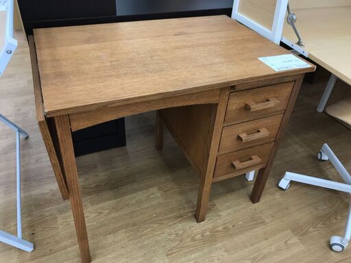 ★ジモティ割あり★ 株式会社ミサワ→現unico 学習机 茶色 H74×W87～117×D60 クリーニング済み KJ4761