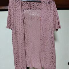 ニットのカーディガン アンサンブル（ピンク）（数回着用）の画像