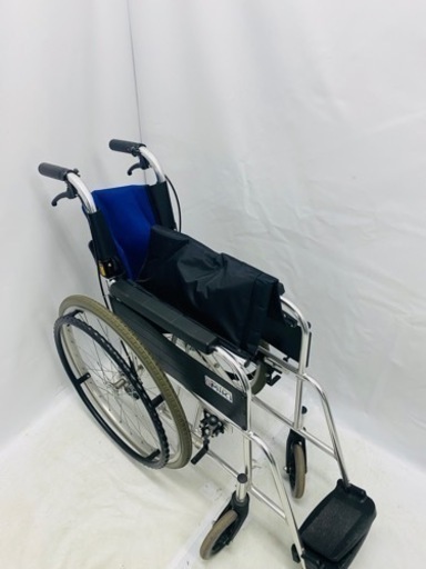 【動作良好】MIKI ミキ BALシリーズ BAL-1 自走式 車椅子 軽量 折り畳み 自走介助兼用 耐荷重100キロ 介護 介助 ブルー 中古品