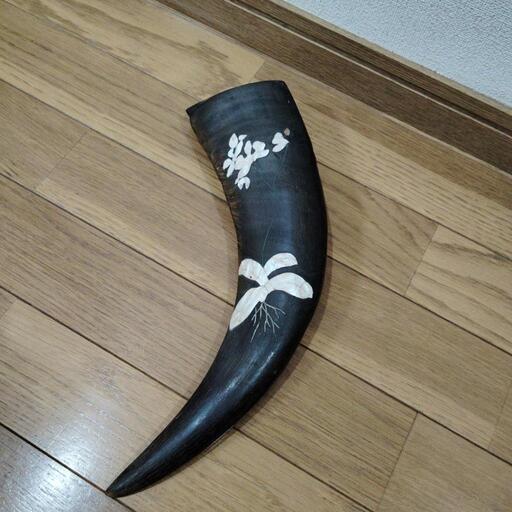 水牛角　螺鈿細工　希少　花生けなどに。