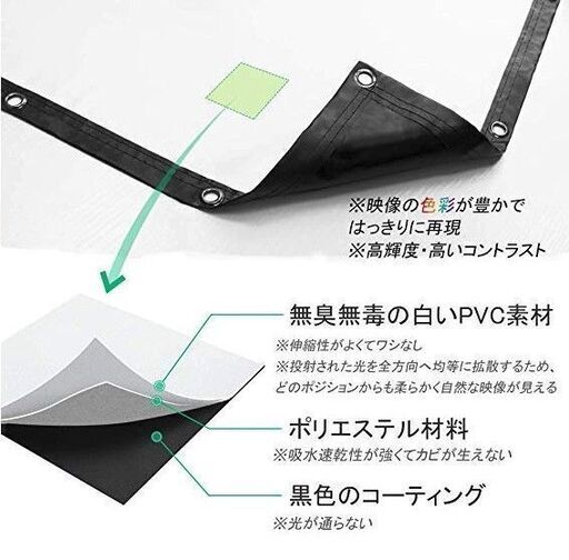 プロジェクタースクリーン 折り畳み式 ポータブル 3D フルHD 4K解像度 アスペクト比 16:9 ホームシアター用 可視角度160° PPTプレゼンテーション ビジネス会議 教室 映画 適用 (100 inch)