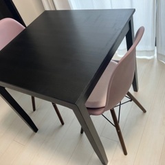 テーブル2人用　IKEA ダークブラウンの画像