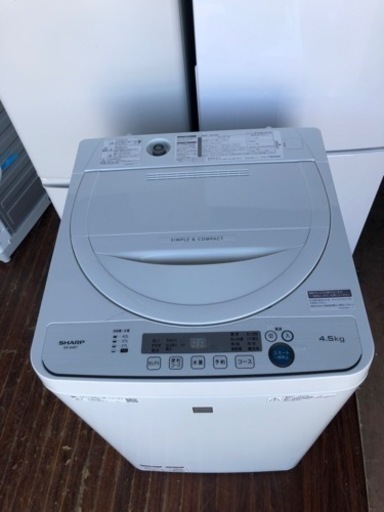 福岡市内配送設置無料　2019年式　ＳＨＡＲＰ　洗濯機　ＥＳ－Ｇ４Ｅ７－ＫＷ　4.5ｋｇ 単身 おしゃれ着