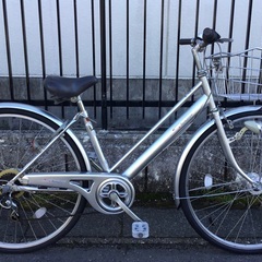 ＜整備済＞シティサイクル 27インチ自転車・シルバー LEDオー...