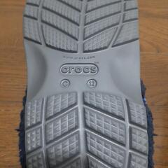 クロックスcrocsボア付マンモス？18.5センチグレー×ブルーの画像