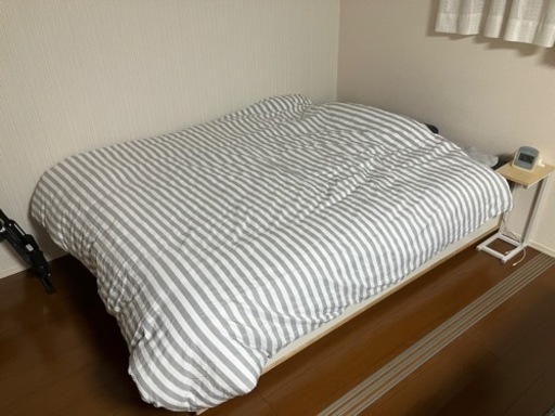 分解済【美品】IKEA ダブルベッド マットレス付き 両面収納あり
