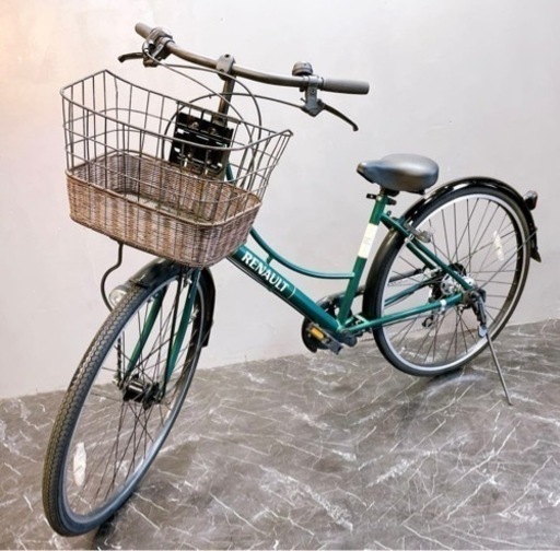 3/28まで！シティー車 RENAULT (ルノー)グリーン 変速付き 26インチ