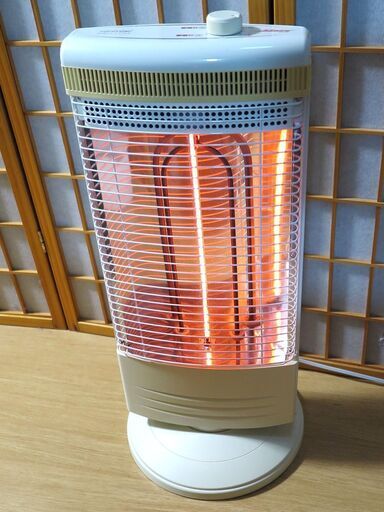 電気ストーブ Ｗ遠赤外線(即暖遠赤カーボンヒーター ＋ じんわり遠赤シーズヒーター) 500W／1kW切替、首振り機能／日本製