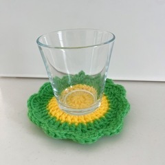 ハンドメイド スポンジ コースター 編み物 の画像