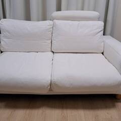 無印ソファー麻帆布カバー　2.5シーター　ダウンフェザー