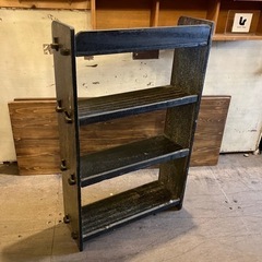 《売約済》【武蔵小山店】   古書棚　書棚　棚　オープンラック　ラック　木製　黒　レトロ　本棚　検　家具 収納家具  🚚運搬無料エリア有 / 品川区リサイクルショップ　🪜Lumberroom (ランバールーム) / 武蔵小山パルム 戸越銀座 隣接🪜の画像