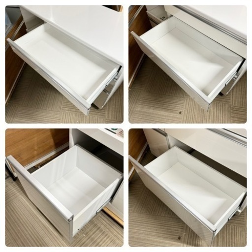 【美品‼️】高級♪ 古賀家具 120cm幅キッチンカウンター 食器棚 収納家具 艶ありホワイト♪