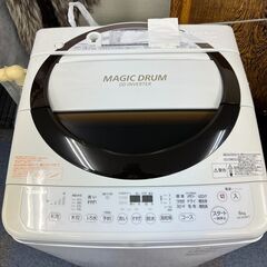 【稼動品】TOSHIBA 東芝 洗濯機 生活家電 2015年製 AW-6D3M(T) 6kg ホワイト 中古の画像