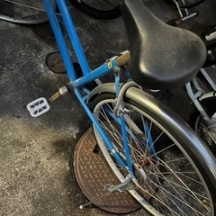 大人用 普通 自転車 青