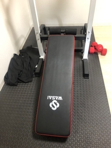 ぶら下がり健康器　ベンチ　マット付き　中古　美品　スポーツ フィットネス、トレーニング　