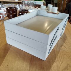 昭和レトロ PLUS スチール製 書類収納 卓上 書類棚　/UJ-0858 南の画像