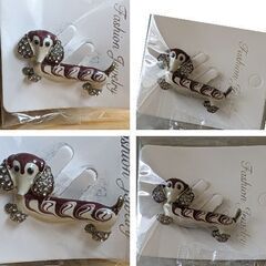 M.ダックスピンブローチ①（新品）の画像