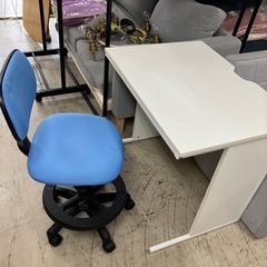 A2403-862 ワークデスク＋昇降式チェアセット※バラ売り不可  キズ、汚れありの画像