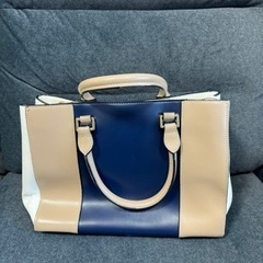 値下げしました！本革レザー トートバッグ トリコロールカラー  ...