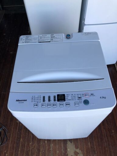 2020年式　ハイセンス 4．5kg全自動洗濯機 エディオンオリジナル ホワイト HW-E4503