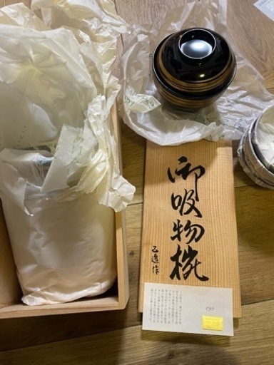 乙造作　蓋付き御吸物椀揃　5客　金彩
