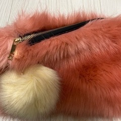 【未使用】ピンク　ハンドバッグ　ファー