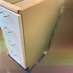 DIY リフォーム マットホワイト 大阪ガス システムキッチン キャビネット 引き出し 梨地の画像