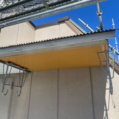 屋上の木造物干解体工事の画像