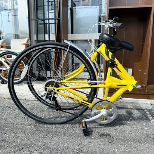 【美品‼️】チャリンクス 折りたたみ式クロスバイク《TERMES》 700×28C 自転車 シマノ6段変速 イエロー♪