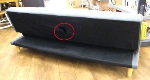 3人掛け ソファベッド 布地 幅175×奥行75×背もたれ高さ70cm 座面の高さ35cm ソファーベッド ファブリック グレー 札幌