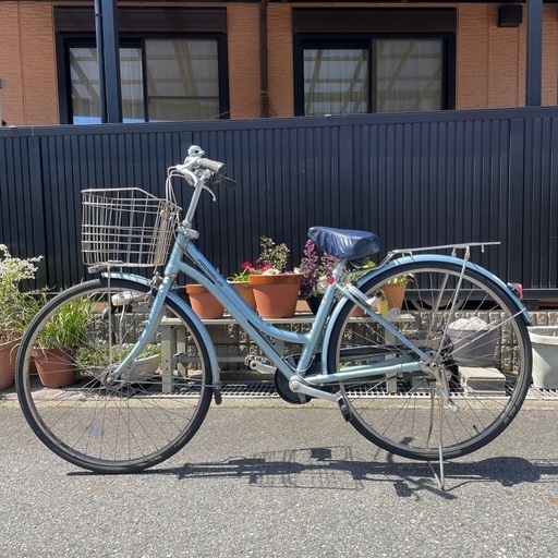 ミヤタ3段変速自転車27インチ　ベルトドライブ　オートライト　ダブルロック　両側スタンド　ママチャリ