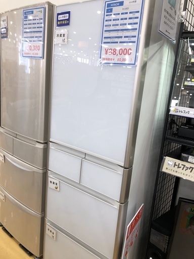 【軽トラック貸出サービス有】HITACHI 5ドア冷蔵庫　401L 2019年製