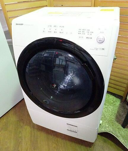 ◆SHARP/シャープ■ドラム式洗濯乾燥機 【ES-S7E-WL】左開き 斜型 洗濯7kg 乾燥3.5kg プラズマクラスター消臭コース搭載 2020年製