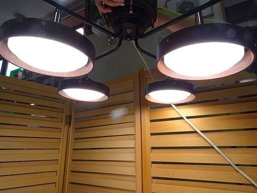 ①神戸マザーズランプ LED シーリングライト 調光付き ブラウンクロス 6畳 WLED4048