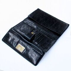 本物 ドルガバ 長財布 本革 コンビカラープレート 札入れ カード入れ ブラック DOLCE & GABBANA 札幌市 清田区 平岡の画像