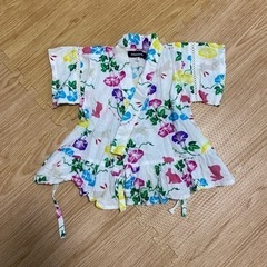 kladskap ウサギ×朝顔柄甚平 サイズS 80-90の画像