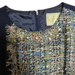 1度のみ着用　チェスティ Chesty 8S529 ノースリーブ　ジュエルツイードワンピースの画像