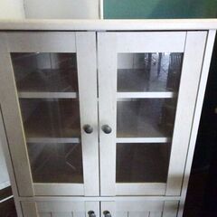 NITORI/ニトリ◆食器棚 ホワイト リズバレー キャビネット 新生活の画像