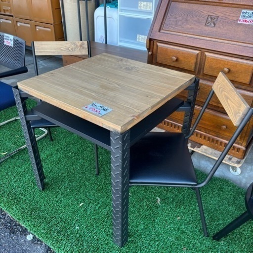 アイアン×ウッド ダイニング3点セット ダイニングテーブル ダイニングチェア ダイニング テーブル チェア ウッド アイアン モダン シック おしゃれ シンプル