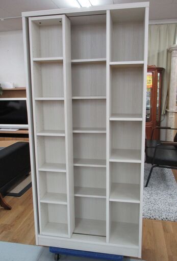 R340 FUNAMOCO フナモコ  スライド書棚 本棚 収納ケース、幅85cm Used・美品